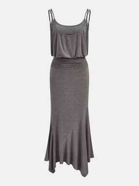 Commense Ruched Asymmetric Cami Maxi Dress